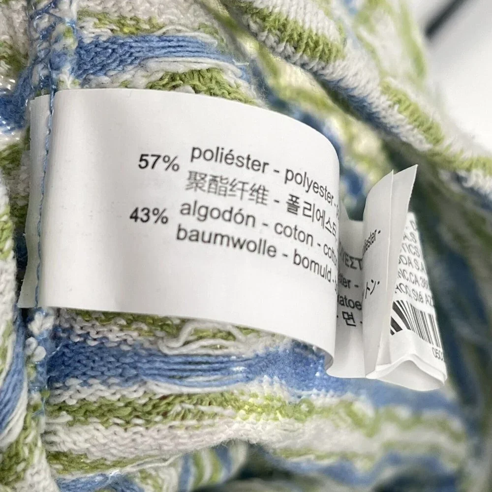 Zara Green Blue Knit Pull On Trouser Pants Sz Small - Picture 7 of 7